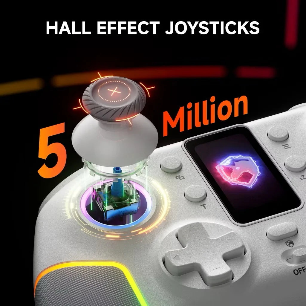 STK-7052 BT Wireless Android Game Controller Intelligent Screen RGB Lighting Six Axis Joystick Switch Mobile Phone PC