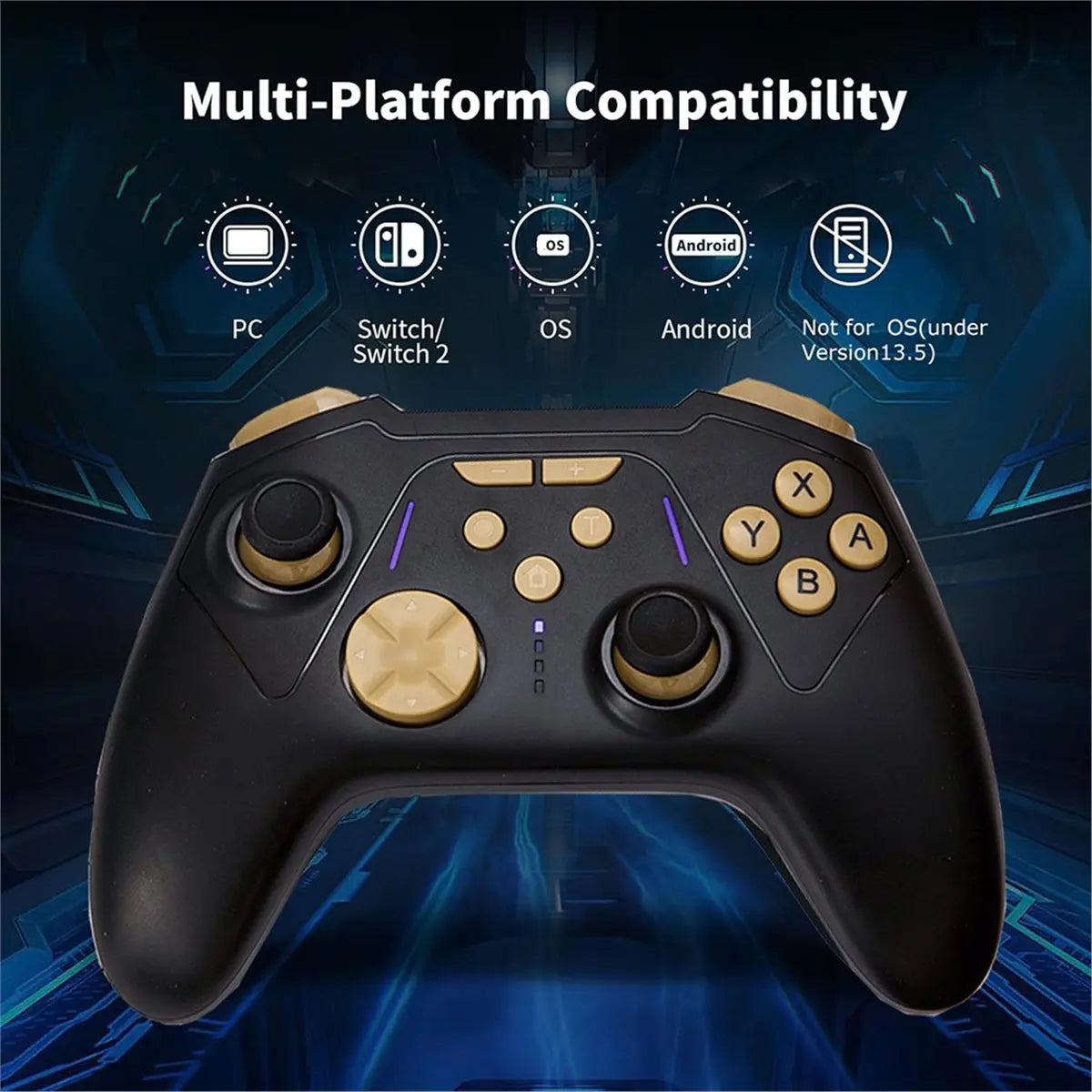 Wireless Gamepad for Switch 2 NS/PC/Android/IOS,Hall Effect Trigger Gaming Controller with Six Motion Sensing White
